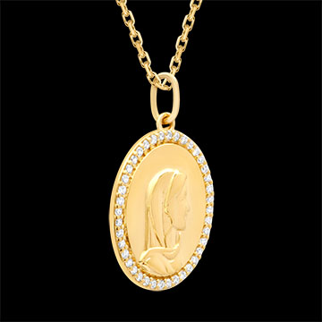 Virgin Mary Medallion – 9ct Yellow Gold & Lab-Grown Diamonds