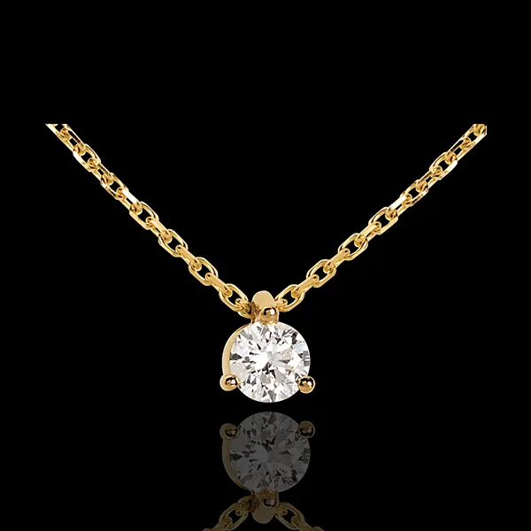Solitaire necklace yellow gold - 0.205 carat