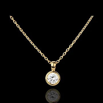 Yellow Gold Doll Solitaire Necklace