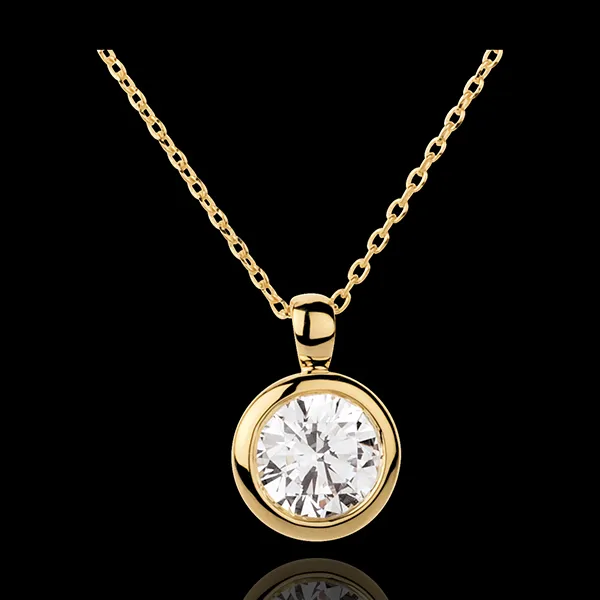Yellow Gold Doll Solitaire Necklace