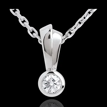 Double bow diamond pendant white gold