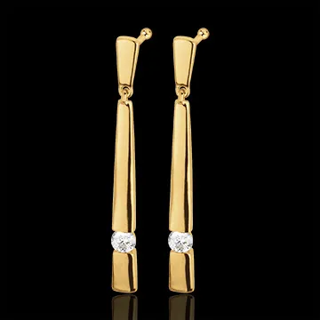 Yellow Gold and Diamond Cleopatra Earrings