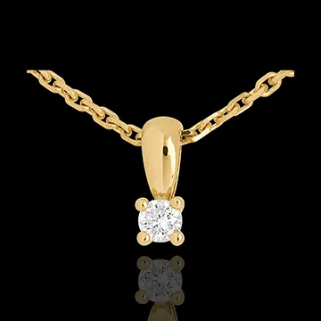 Diamond drop pendant yellow gold