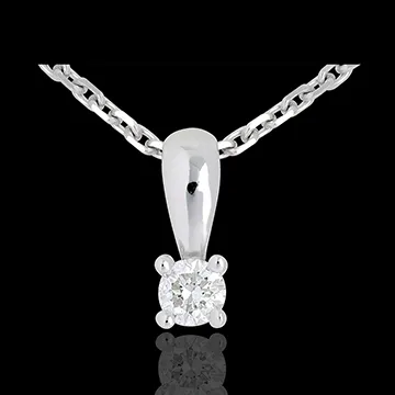 Diamond drop pendant white gold