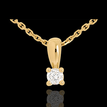 Diamond drop pendant yellow gold