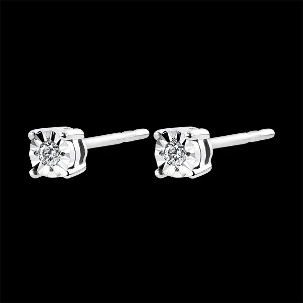 Earrings Origin - white gold 9 carats and diamonds