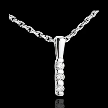 Totem trilogy pendant -white gold - 3 diamonds