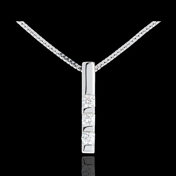 Diamond trilogy pendant white gold - 0.22 carat - 3 diamonds