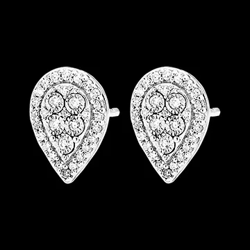 Origin Stud Earrings - Pear Brilliance - 9 carat white gold and diamonds