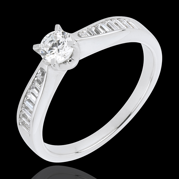 White Gold Pure Side Stone Ring