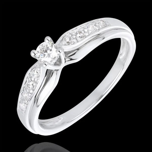 Ring Solitaire Salma - 18 karaat witgoud - 0.13 karaat Diamanten