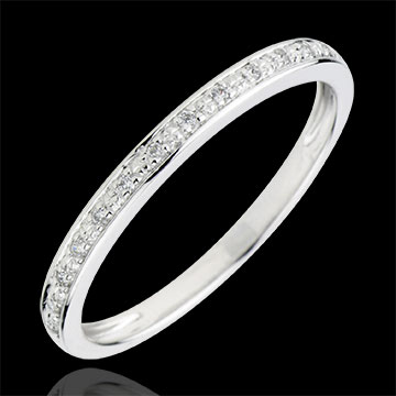 Trouwring Helder - 18 karaat witgoud met Diamant