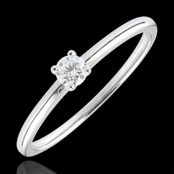 Solitaire Ring Ja - 0.1 karaat - 9 karaat witgoud