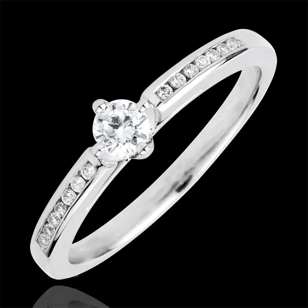 Ring Solitaire Godin - 9 karaat witgoud