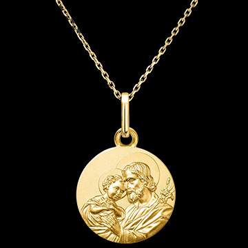 Medaille Sint-Jozef en Kind Jezus – 9 karaat Geelgoud