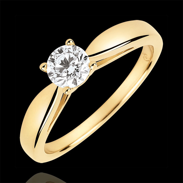 Solitaire Roseau - Diamant 0.4 karaat - 18 karaat geelgoud