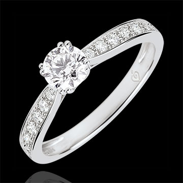 Verlovingsring Solitaire Garlane 8 pootjes - Diamant 0.14 karaat - 18 karaat witgoud