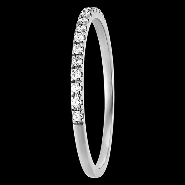Trouwring Celesta - 9 karaat witgoud en diamanten