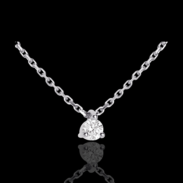 Solitaire Halsketting 18 karaat witgoud - 0.11 karaat