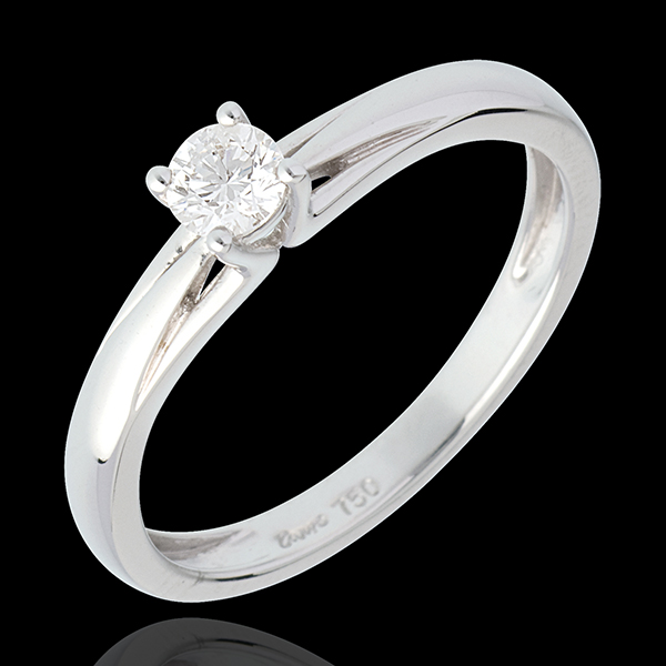 Solitaire Edelweiss - 0.21 karaat - 18 karaat witgoud