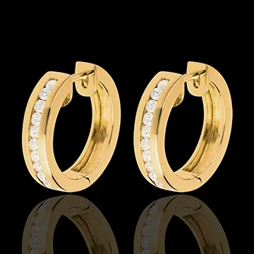 Creolen 9 karaat witgoud Diamant - rails - 0.33 karaat - 22 Diamanten