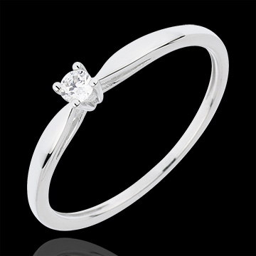 Ring Riet - 0.07 karaat - 18 karaat witgoud