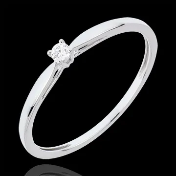 Solitaire Ring Riet - 0.04 karaat - 18 karaat witgoud