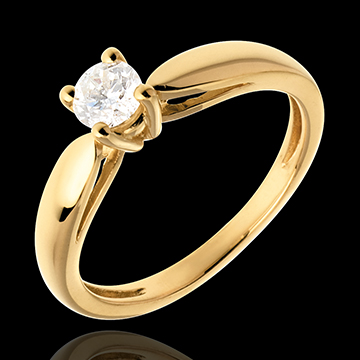 Solitaire Roseau 18 karaat geelgoud - 0.31 karaat