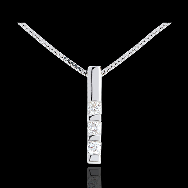 Hanger Trilogie witgoud - 0.22 karaat - 3 Diamanten - 18 karaat goud
