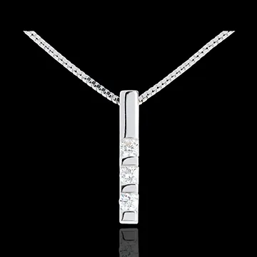 Hanger Trilogie witgoud - 0.22 karaat - 3 Diamanten - 18 karaat goud