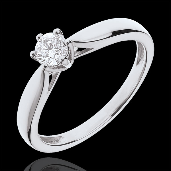 Ring Riet 18 karaat witgoud 6 Diamanten pootjes - 0.305 karaat