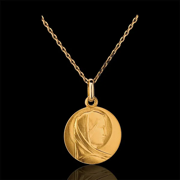 Medaille Maagd Klassiek 15 mm - 18 karaat geelgoud