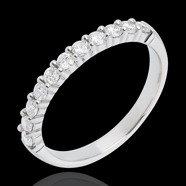 Trouwring 18 karaat witgoud bezet - pootjes - 0.4 karaat - 11 Diamanten