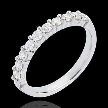 Trouwring 18 karaat witgoud bezet - pootjes - 0.5 karaat - 11 Diamanten
