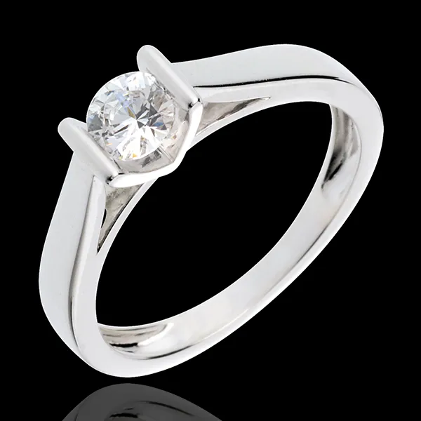 Solitaire Caldeiră aur alb de 18K - 0.41 carate