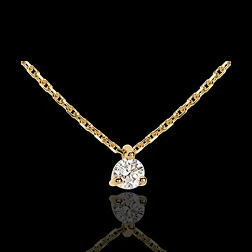 Colier solitaire din aur galben de 18K - 0.16 carate