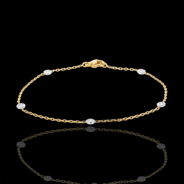 Brăţară Constelaţie două nuanţe de aur şi diamante - aur alb şi aur galben de 18K