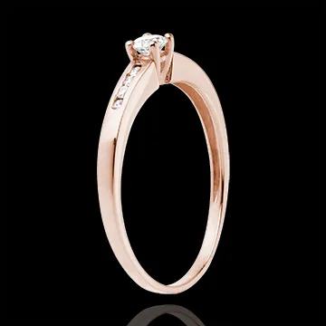 Solitaire Octavă aur roz de 18K - diamant 0.16 carate