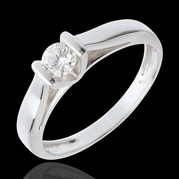 Solitaire Caldeiră aur alb de 18K - 0.24 carate