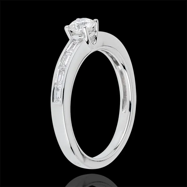 Inel Solitaire Perfecţiune - aur alb de 18K