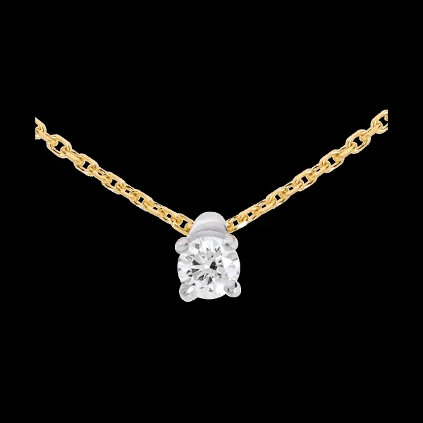 Colier solitaire din aur galben de 18K - 0.11 carate