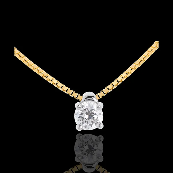 Colier solitaire din aur galben de 18K - 0.21 carate