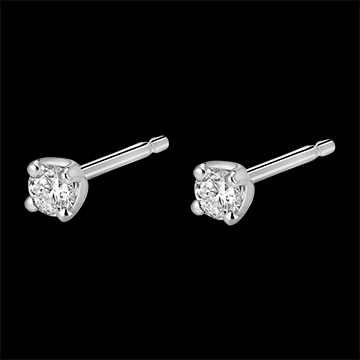 Cercei din aur alb de 18K şi diamante - diamant 0.2 carate