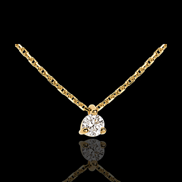 Colier solitaire din aur galben de 18K - 0.16 carate