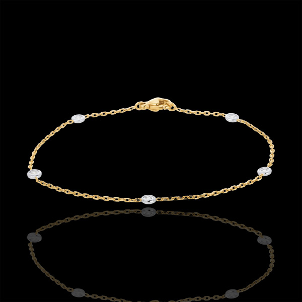 Brăţară Constelaţie două nuanţe de aur şi diamante - aur alb şi aur galben de 18K