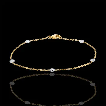 Brăţară Constelaţie două nuanţe de aur şi diamante - aur alb şi aur galben de 18K