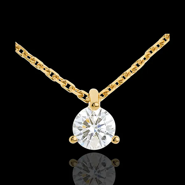Colier solitaire aur galben de 18K - 0.26 carate