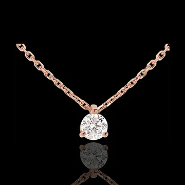 Colier solitaire din aur roz de 18K (TGM) - 0.305 carate