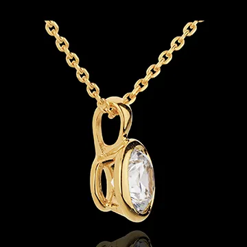 Colier Solitaire Păpuşă aur galben de 18K