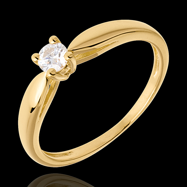 Solitaire Mlădiere aur galben de 18K - 0.16 carate